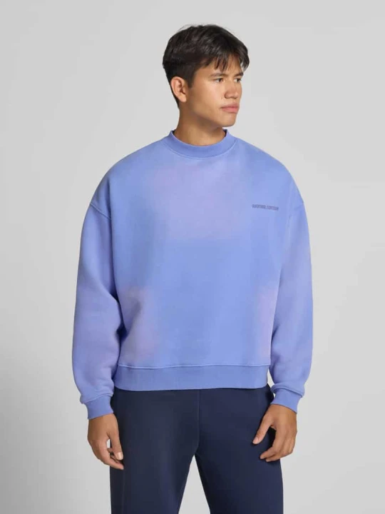 Zdjęcie produktu Bluza o kroju relaxed fit z mieszanki bawełny model 'Sunday' Another Cotton Lab Jasnofioletowy