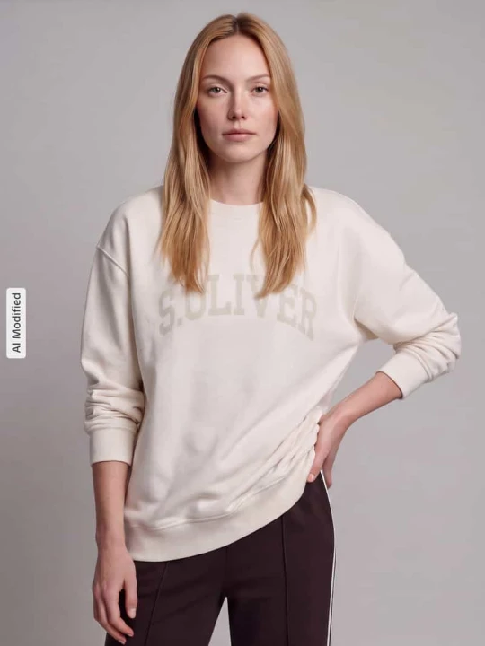 Zdjęcie produktu Bluza o kroju relaxed fit z mieszanki bawełny - s.Oliver x Heidi Klum Écru