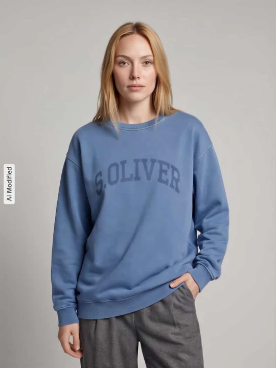 Zdjęcie produktu Bluza o kroju relaxed fit z mieszanki bawełny - s.Oliver x Heidi Klum Niebieski