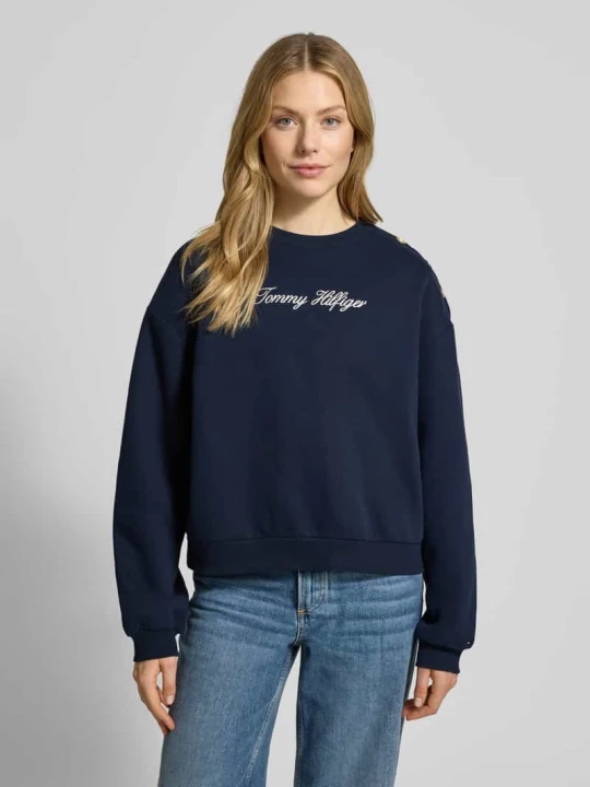 Zdjęcie produktu Bluza o kroju relaxed fit z mieszanki bawełny Tommy Hilfiger Granatowy