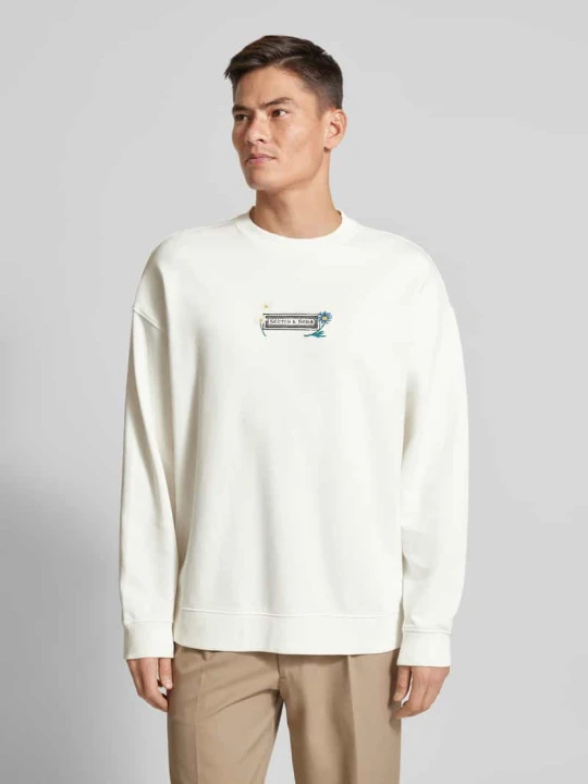 Zdjęcie produktu Bluza o kroju relaxed fit z nadrukiem z logo Scotch & Soda Złamany biały
