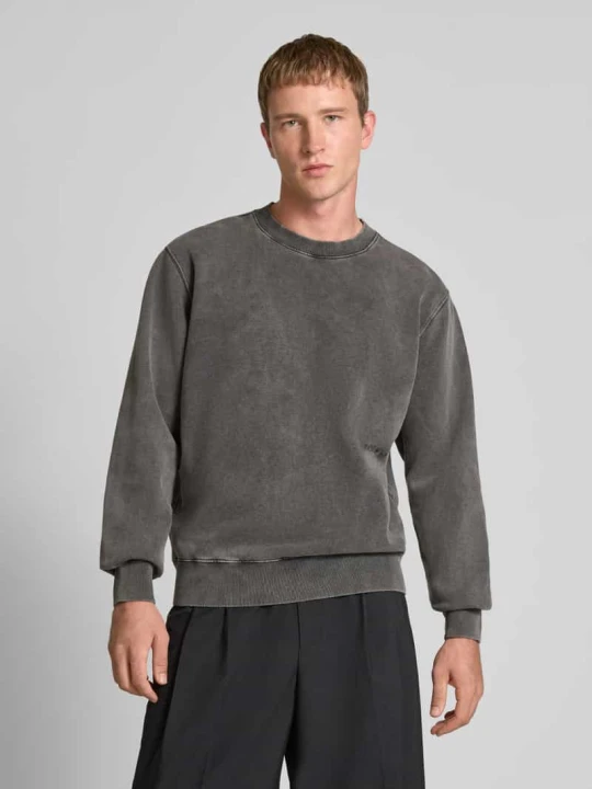Zdjęcie produktu Bluza o kroju relaxed fit z wyhaftowanym napisem model ‘Axiom’ Edwin Antracytowy