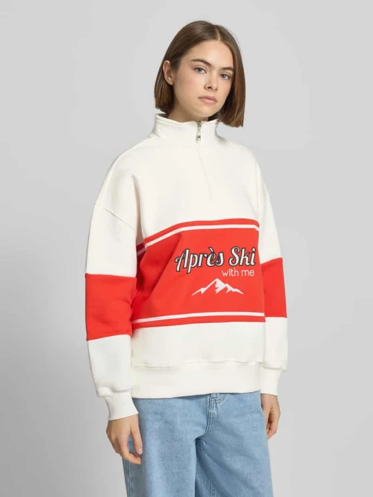 Zdjęcie produktu Bluza o kroju relaxed fit ze stójką model „Jenny” LeGer Czerwony