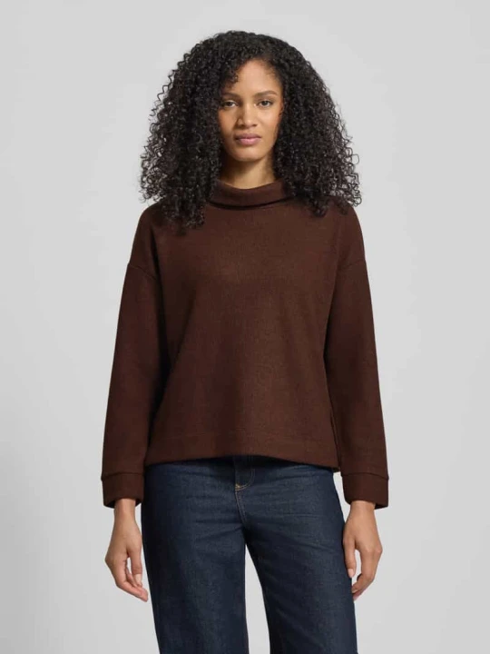 Zdjęcie produktu Bluza o kroju relaxed fit ze stójką Tom Tailor Orzechowy