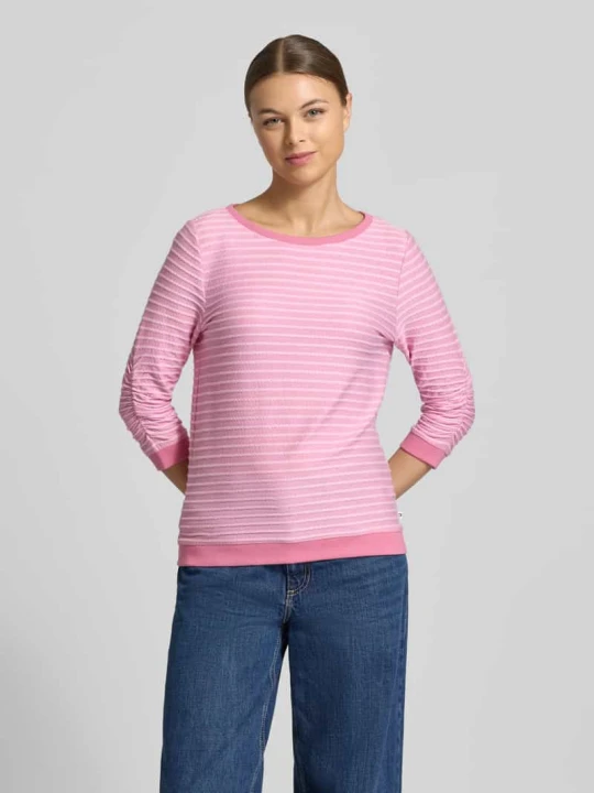 Zdjęcie produktu Bluza dresowa o kroju shaped fit z mieszanki bawełny i wiskozy Tom Tailor Różowy melanż