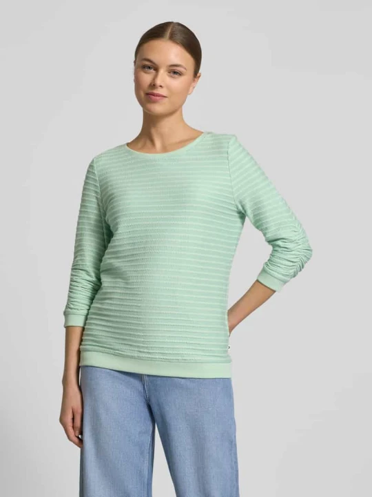 Zdjęcie produktu Bluza dresowa o kroju shaped fit z mieszanki bawełny i wiskozy Tom Tailor Jabłkowozielony melanż