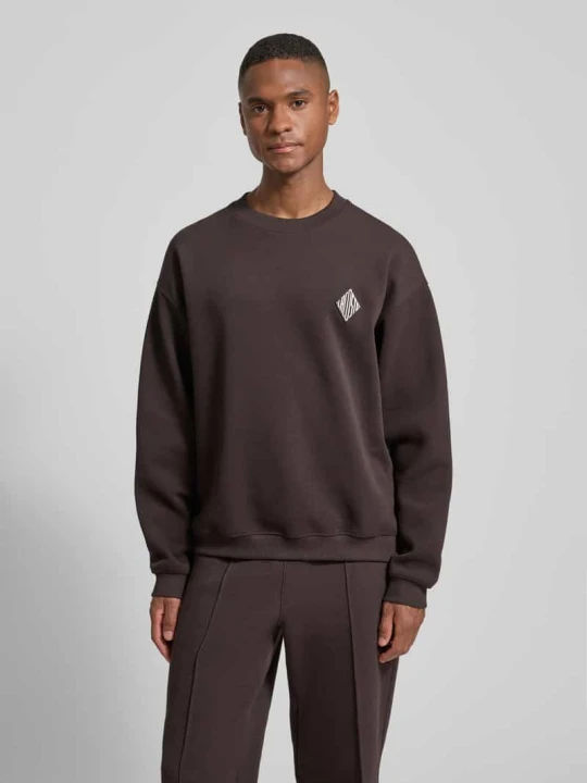 Zdjęcie produktu Bluza o luźnym kroju z mieszanki bawełny Lacoste Czekoladowy