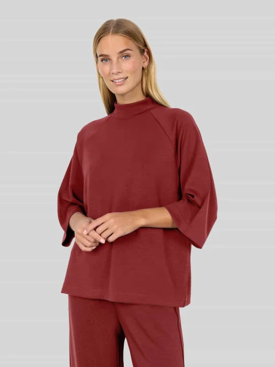 Zdjęcie produktu Bluza o luźnym kroju z mieszanki modalu model 'BANU' Soyaconcept Bordowy