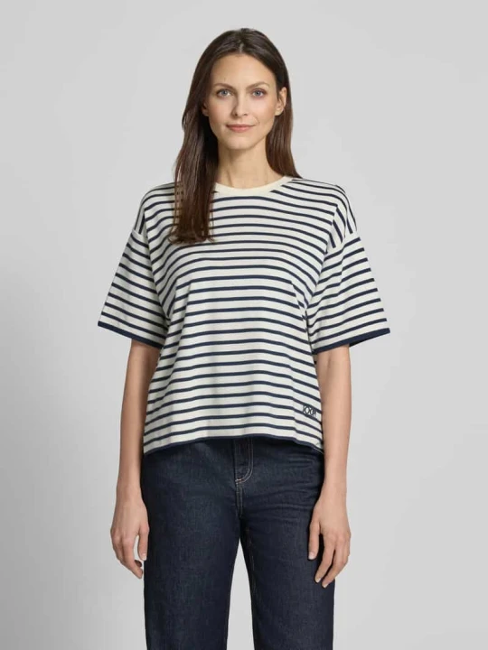 Zdjęcie produktu Bluza o pudełkowym kroju z okrągłym dekoltem model 'Tricia' JOOP! Granatowy
