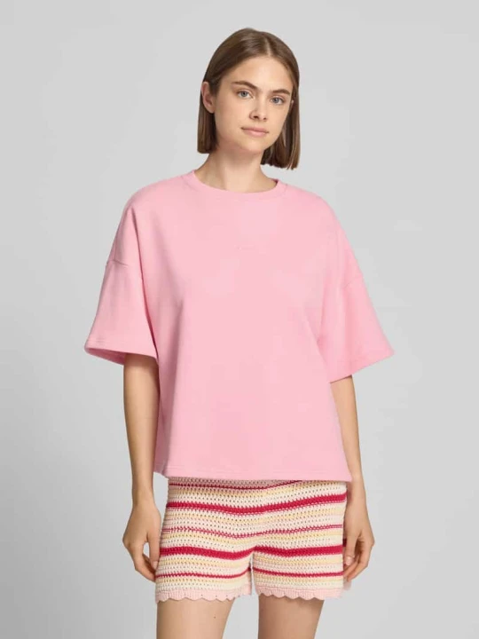 Zdjęcie produktu Bluza o pudełkowym kroju z rękawem o dł. 1 / 2 model „Karo” Oh April Różowy