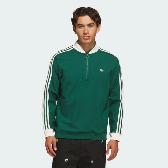 Zdjęcie produktu Bluza Originals 3-Stripe half-zip Adidas Collegiate Green