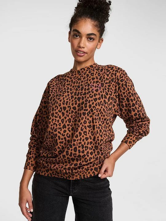 Zdjęcie produktu Bluza oversize z okrągłym dekoltem Campus Fleece PINK Victoria's Secret