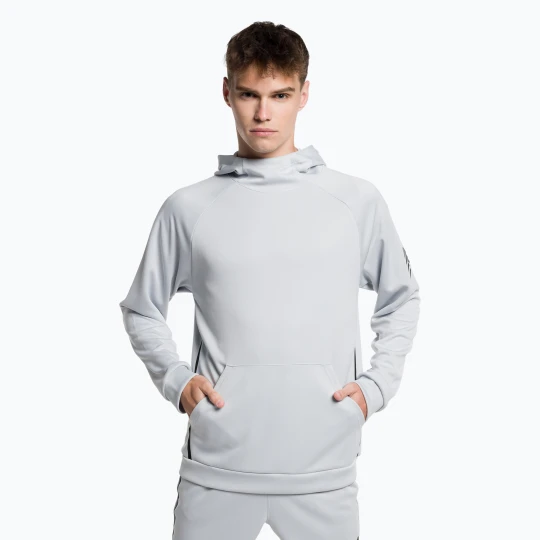 Zdjęcie produktu Bluza piłkarska męska New Balance Tenacity Football Training Hoodie light aluminium Szary