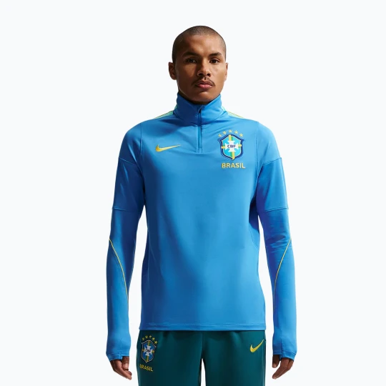 Zdjęcie produktu Bluza piłkarska męska Nike Brazil Strike light photo blue / light menta / midwest gold