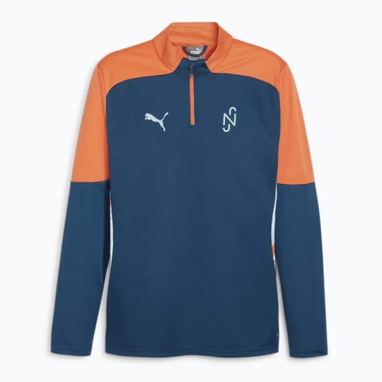 Zdjęcie produktu Bluza piłkarska męska PUMA Neymar Jr Creativity 1 / 4 Zip Top ocean tropic / hot heat Granatowy
