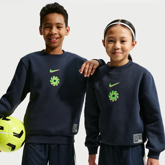 Zdjęcie produktu Bluza piłkarska Nike z półokrągłym dekoltem dla dużych dzieci Erling Haaland Club Fleece - Niebieski