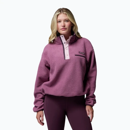 Zdjęcie produktu Bluza polarowa damska Columbia Helvetia II Cropped Half Snap Fleece antique mauve / mineral pink