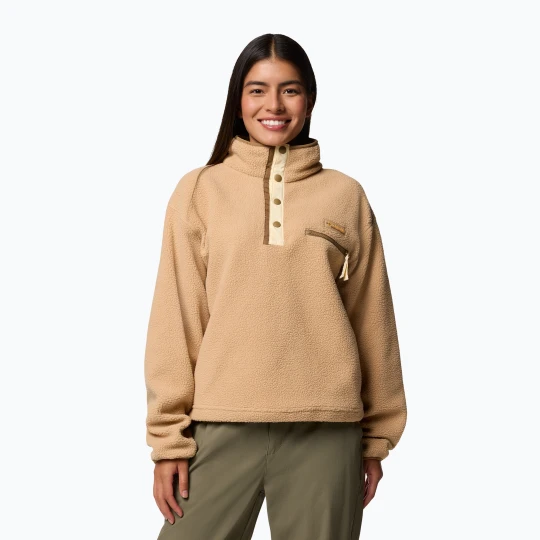 Zdjęcie produktu Bluza polarowa damska Columbia Helvetia II Cropped Half Snap Fleece canoe Beżowy