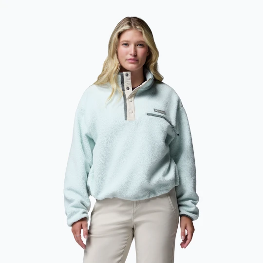 Zdjęcie produktu Bluza polarowa damska Columbia Helvetia II Cropped Half Snap Fleece tea light / dark stone Biały