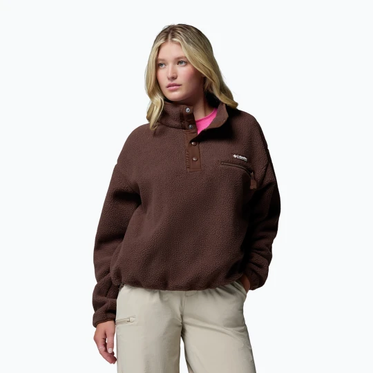 Zdjęcie produktu Bluza polarowa damska Columbia Helvetia II Cropped Half Snap Fleece tobacco Brązowy