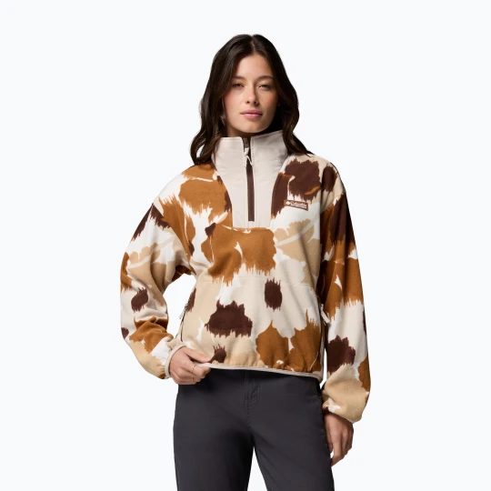 Zdjęcie produktu Bluza polarowa damska Columbia Sequoia Grove II Printed Half Zip camel brown ikatbloom