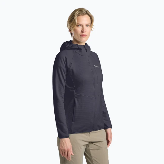 Zdjęcie produktu Bluza polarowa damska Jack Wolfskin Kolbenberg Hooded Full Zip graphite Szary