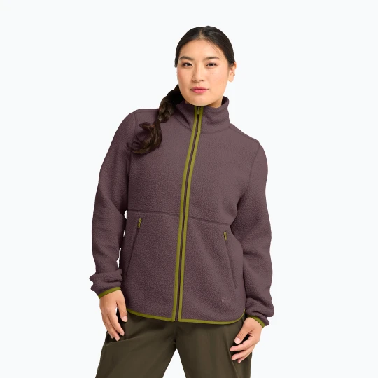 Zdjęcie produktu Bluza polarowa damska Jack Wolfskin Lite Curl Full Zip sheer plum Fioletowy