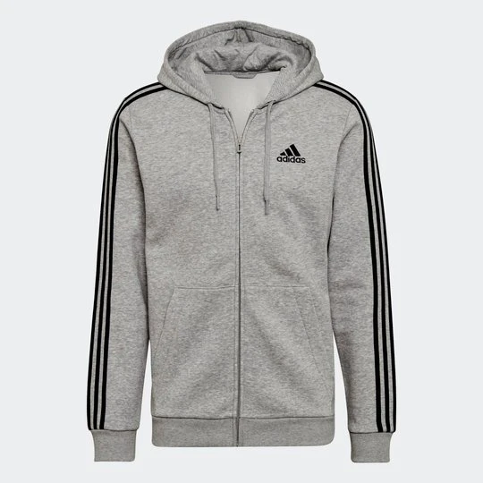 Zdjęcie produktu Bluza polarowa Essentials z kapturem i suwakiem na całej długości oraz 3 paskami Adidas