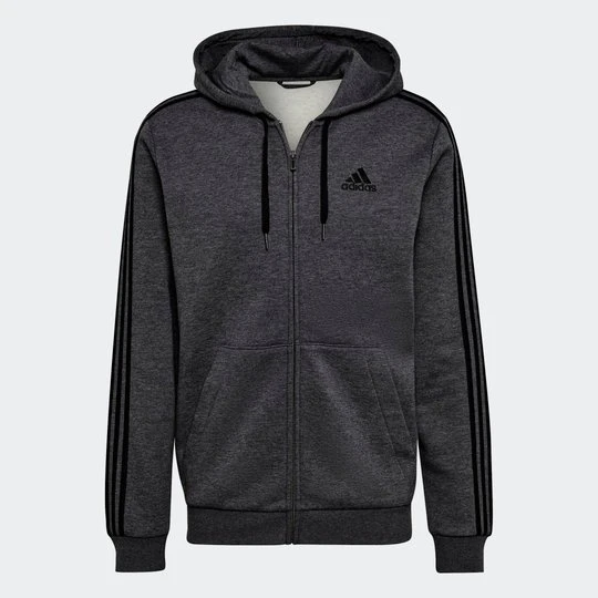 Zdjęcie produktu Bluza polarowa Essentials z kapturem i suwakiem na całej długości oraz 3 paskami Adidas