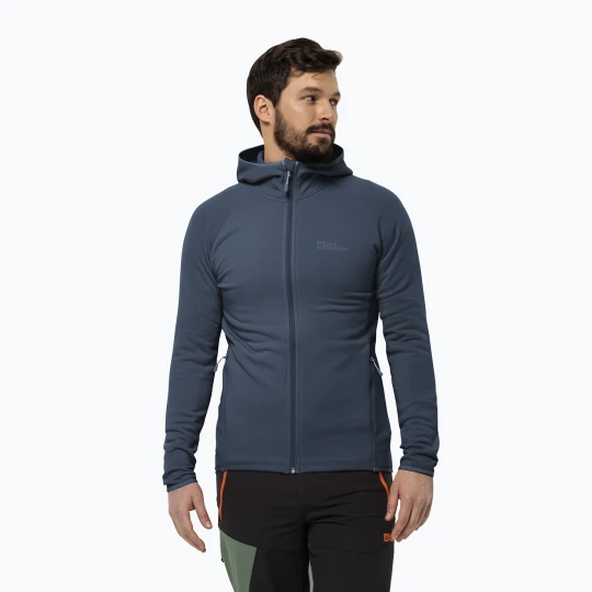 Zdjęcie produktu Bluza polarowa męska Jack Wolfskin Baiselberg Hooded Fz Granatowy