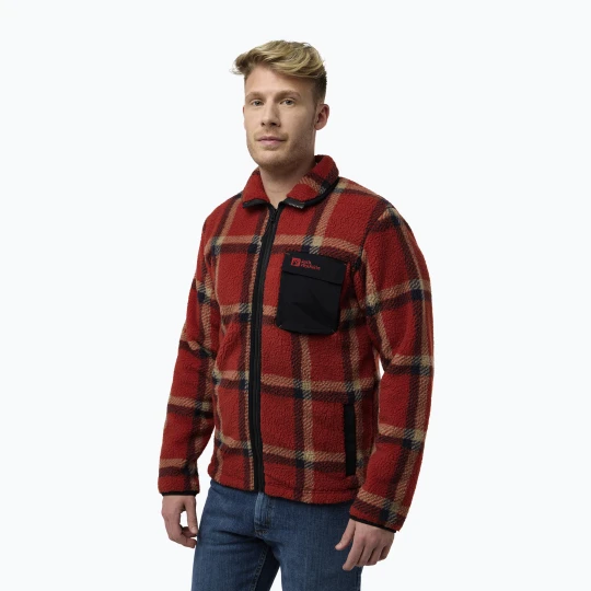Zdjęcie produktu Bluza polarowa męska Jack Wolfskin Felslicht Check intense rust Pomarańczowy