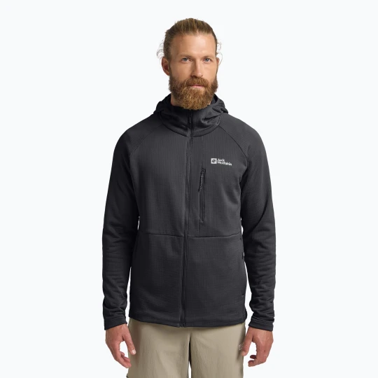 Zdjęcie produktu Bluza polarowa męska Jack Wolfskin Kolbenberg Hooded Full Zip phantom Szary