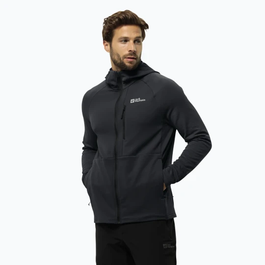 Zdjęcie produktu Bluza polarowa męska Jack Wolfskin Kolbenberg Hooded Fz phantom Czarny