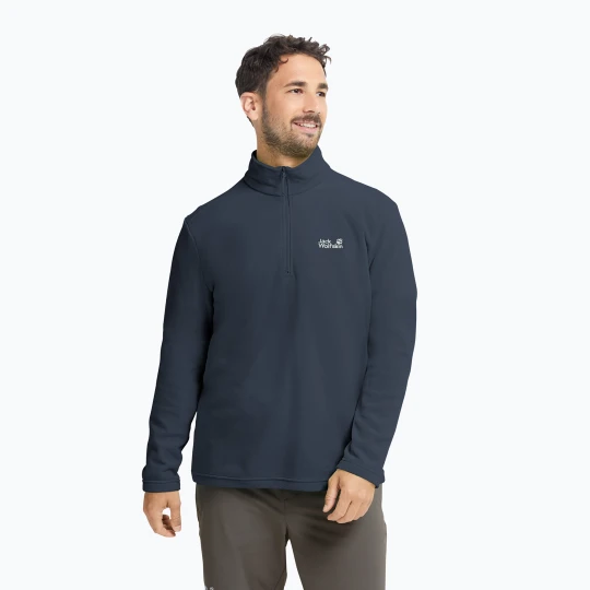 Zdjęcie produktu Bluza polarowa męska Jack Wolfskin Taunus 100 Half Zip midnight sky Niebieski