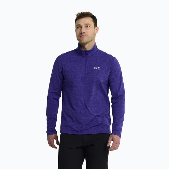 Zdjęcie produktu Bluza polarowa męska Jack Wolfskin Trail Half Zip glow ink Czarny
