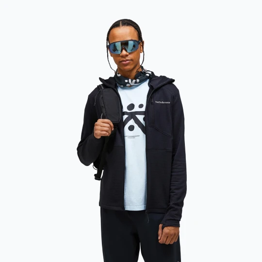 Zdjęcie produktu Bluza polarowa męska Peak Performance Trail Polartec Power Grid Half Zip Hood black