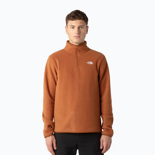 Zdjęcie produktu Bluza polarowa męska The North Face Glacier Fleece 1/4 Zip burnt umber Pomarańczowy