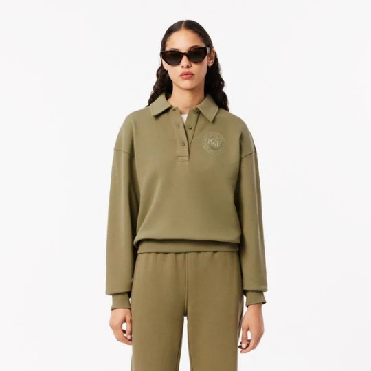 Zdjęcie produktu Bluza polo z haftowanym kołnierzem Lacoste