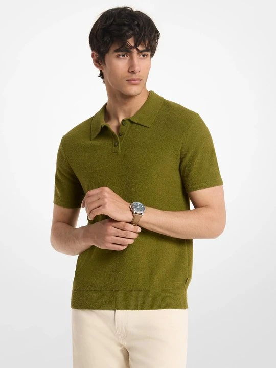 Zdjęcie produktu Bluza polo z krótkim rękawem z mieszanki bawełny boucle Michael Kors