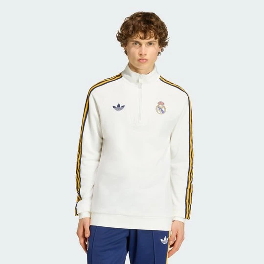 Zdjęcie produktu Bluza Real Madryt Originals z suwakiem do połowy długości Adidas biały