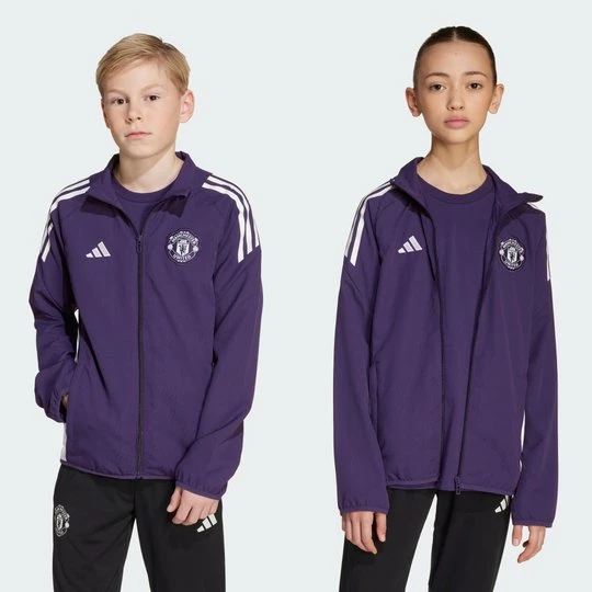 Zdjęcie produktu Bluza reprezentacyjna dla dzieci Manchester United Tiro 25 Competition Adidas fioletowy