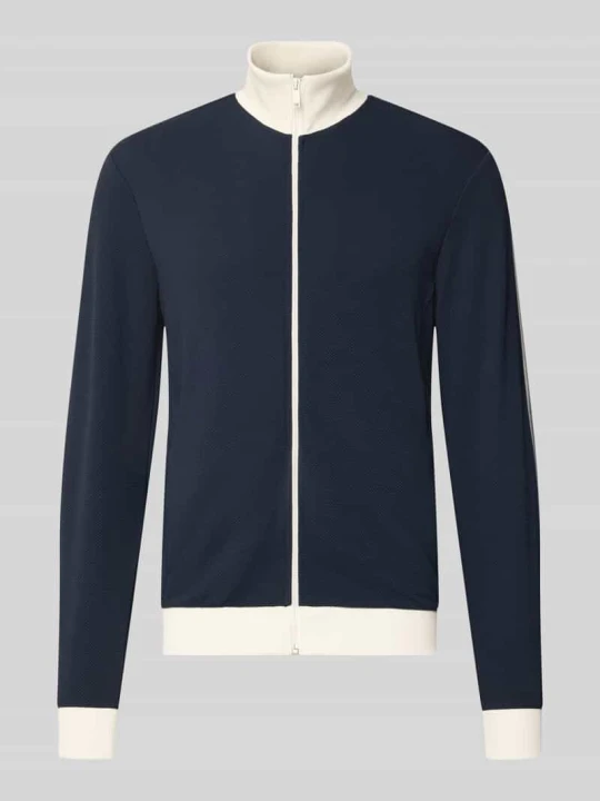Zdjęcie produktu bluza rozpinana krój slim fit z fakturowanym wzorem MCNEAL Ciemnoniebieski