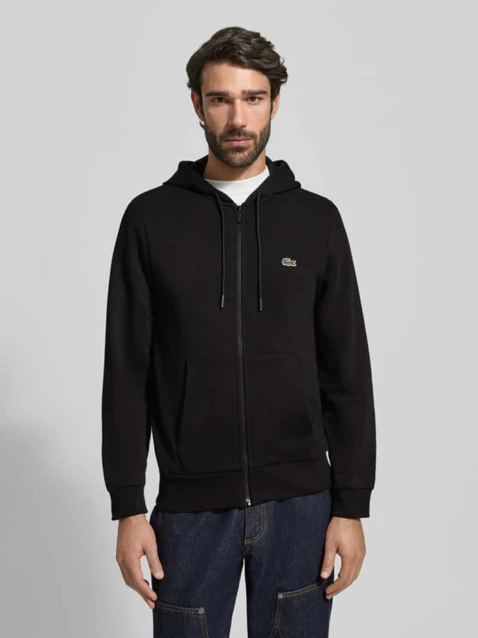 Zdjęcie produktu Bluza rozpinana o kroju classic fit z kapturem Lacoste Czarny