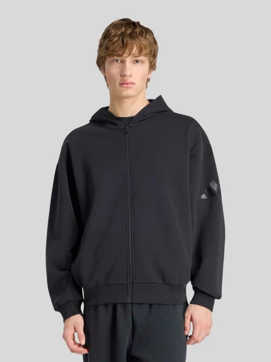 Zdjęcie produktu Bluza rozpinana o kroju loose fit z domieszką bawełny Adidas Czarny