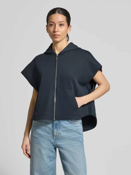 Zdjęcie produktu Bluza rozpinana o kroju loose fit z mieszanki bawełny model 'GATTINI' MAX&Co. Granatowy