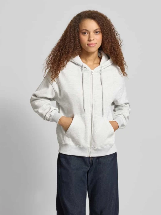 Zdjęcie produktu Bluza rozpinana o kroju oversized fit z dzieloną kieszenią kangurką Gina Tricot Jasnoszary melanż
