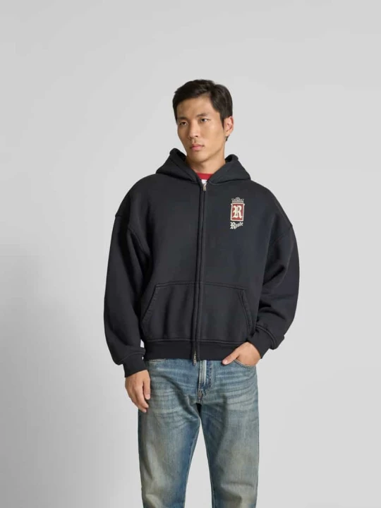 Zdjęcie produktu Bluza rozpinana o kroju oversized z bawełny Rhude Czarny