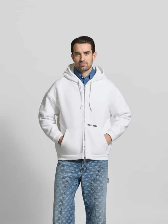 Zdjęcie produktu oversized bluza rozpinana z mieszanki bawełny Dsquared2 Biały