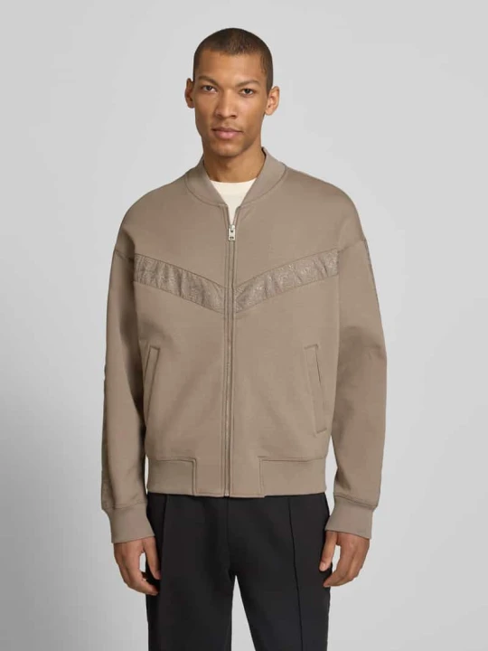 Zdjęcie produktu Bluza rozpinana o kroju oversized z mieszanki bawełny model 'DROMZIP' Hugo Jasnobrązowy