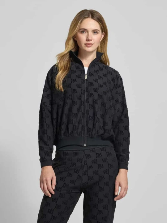 Zdjęcie produktu Oversize bluza dresowa z mieszanki bawełny model 'TERRYMONOGRAM_JACKET' Hugo Czarny